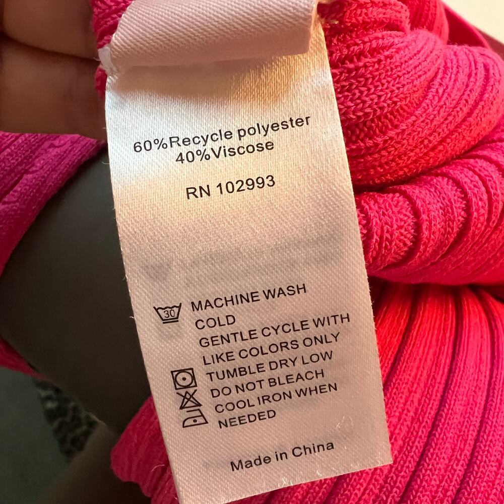 Adam Lippes Pink High Waisted Ribbed Pants Size M - Picture 5 of 5
